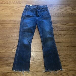 MOTHER Hustler Patch Pocket Ankle Fray Jeans. Size 24. Out for the Evening wash.